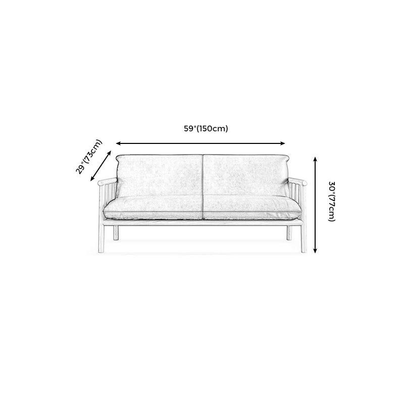 Farmhouse Square Arm Sofa Tight Back Settee with Walnut/Natural Legs Clearhalo 'Furniture' 'furniture_sofas' 'Living Room Furniture' 'Sofa' 'sofas' 1200x1200_03aca11b-b3bd-4478-8dfa-475c9cab8a82