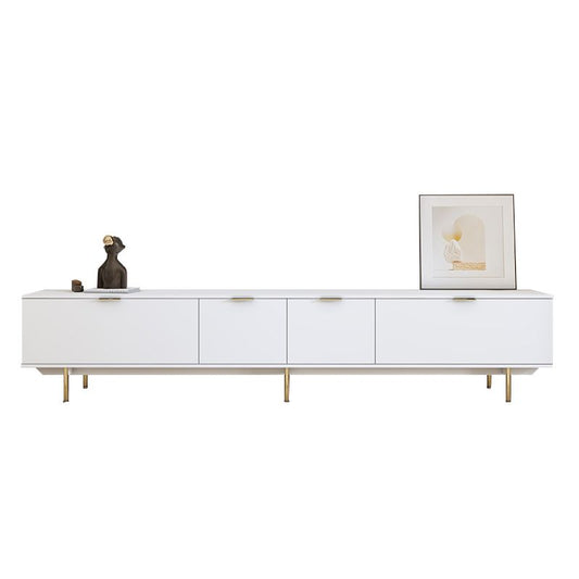 Console televisiva moderna TV White Contemporary White con deposito per soggiorno