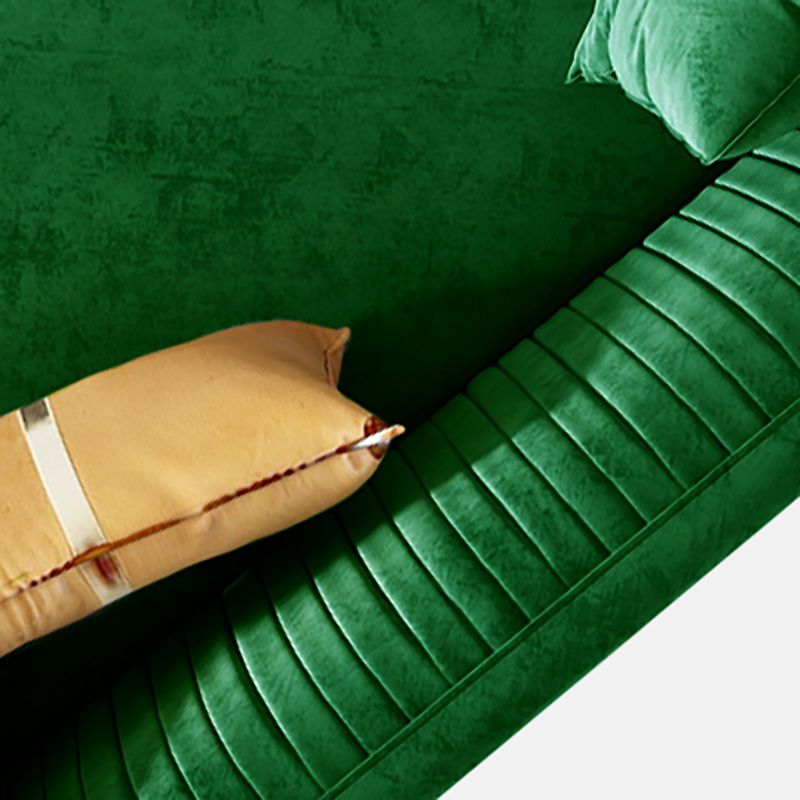 Mid-Century Modern 32.5"H Velvet Couch Sewn Pillow Back Sofa Clearhalo 'furn' 'furn_sofas' 'Furniture' 'furniture_sofas' 'Living Room Furniture' 'Sofa' 'sofas' 1200x1200_03ae5d54-a83e-4d2d-9a2d-16271993b13c