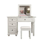 Solid Wood Flip-top Vanity Set Traditional Vanity Desk in White