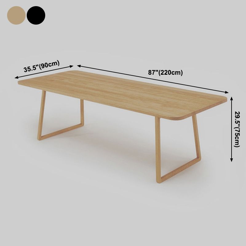 Rectangle Shape Industrial Dining Table Wood Color Fixed Table with Solid Wood Clearhalo ' dining_table' 'Dining Tables & Seating' 'Dining Tables' 'furn' 'furn_dining_table' 'Furniture' 'furniture_dining_table' 'Kitchen & Dining Furniture' 'kitchen&dining_furn' 'kitchen' 'kitchen_dining_table' 1200x1200_03b26cba-ce32-4078-979a-241d232cb677