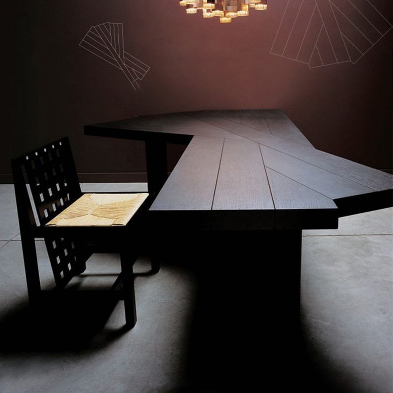 Mesa de trabajo industrial de madera sólida Tabla de escritura fija