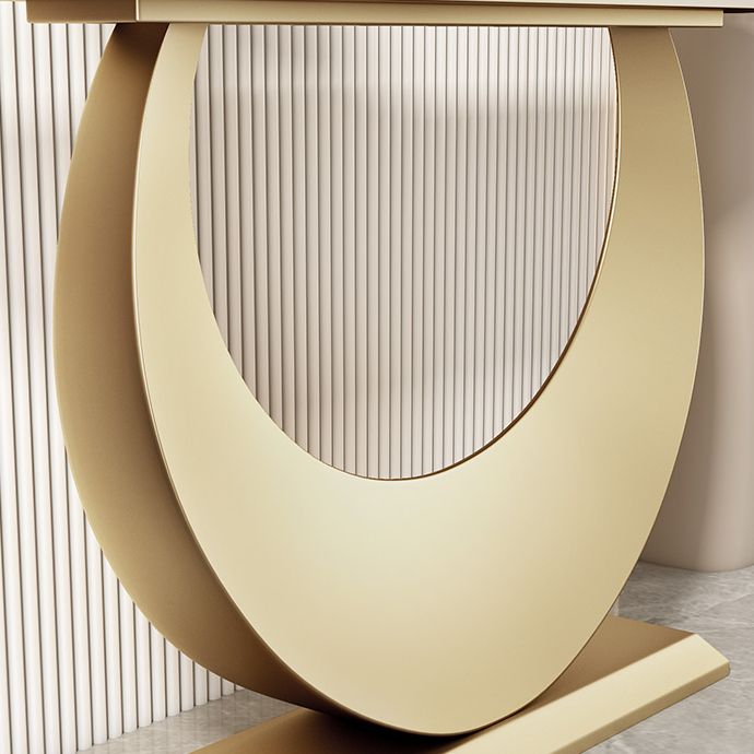 Stone Half Moon Accent Table 1-shelf 11.81" Wide Console Table for Hall Clearhalo 'Console Tables' 'console_tables' 'Entry & Mudroom Furniture' 'furn' 'furn_console_tables' 'Furniture' 1200x1200_03b3513f-6c0a-4828-b75d-896f6d74739f