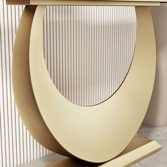 Stone Half Moon Accent Table 1-shelf 11.81" Wide Console Table for Hall Clearhalo 'Console Tables' 'console_tables' 'Entry & Mudroom Furniture' 'furn' 'furn_console_tables' 'Furniture' 1200x1200_03b3513f-6c0a-4828-b75d-896f6d74739f