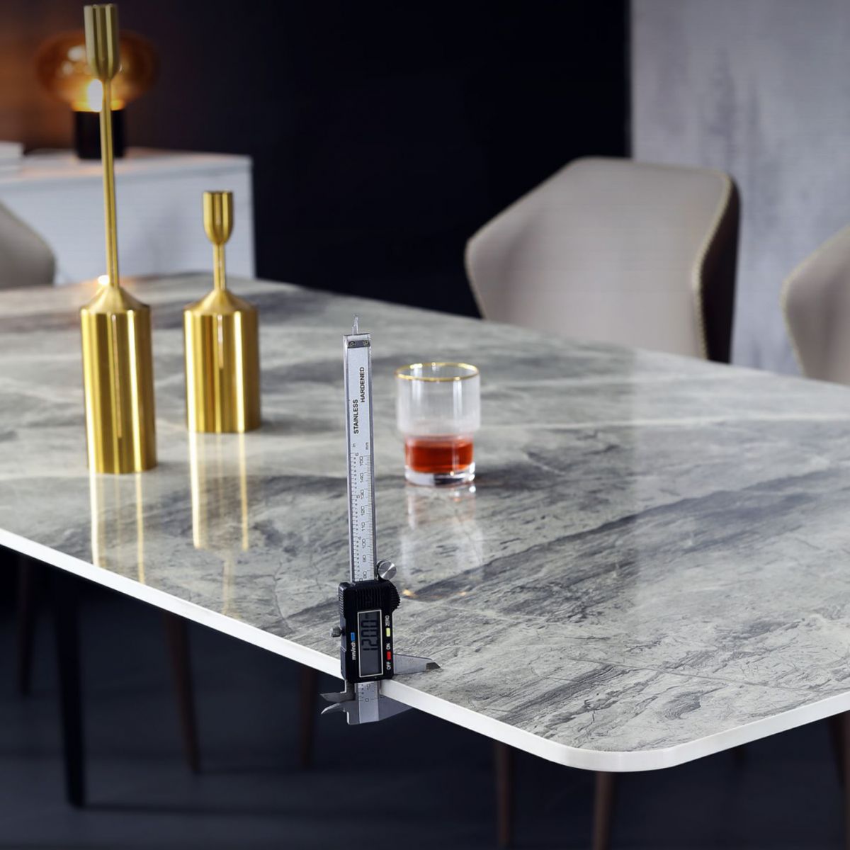 Mesa de comedor rectangular de piedra sinterizada Mesa de cocina moderna para comedor