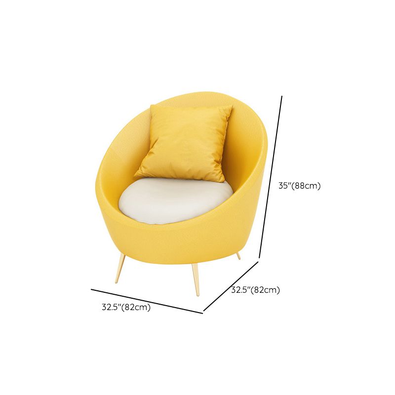 Contemporary Faux Leather Curved Sofa Armless Tight Back Sofa