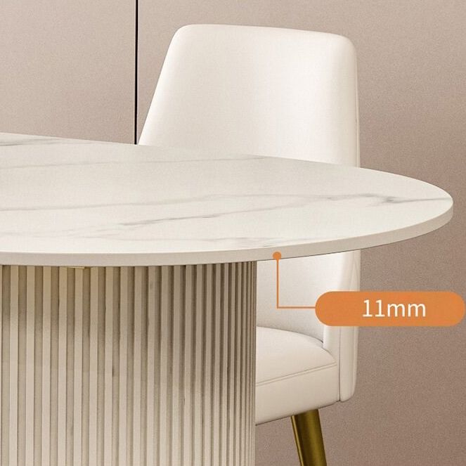 Luxus gesinterte Steinküchtisch Doppelte Sockel Esstisch