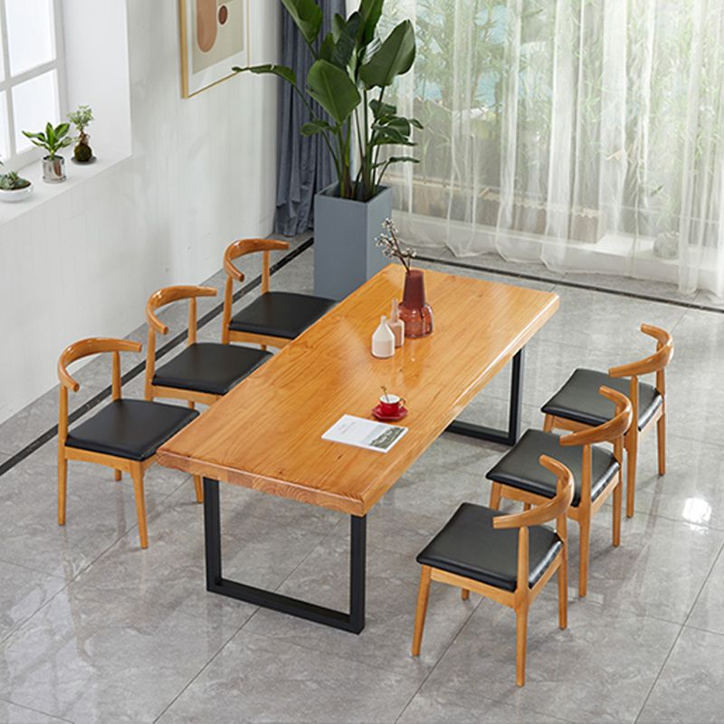 Sled Base Dining Table Contemporary Wood Dinner Table for Home Clearhalo 'Dining Tables & Seating' 'Dining Tables' 'dining_table' 'furn' 'furn_dining_table' 'Furniture' 'Kitchen & Dining Furniture' 1200x1200_03b4d3cd-7444-4f20-b87d-4c1c3d149a7d