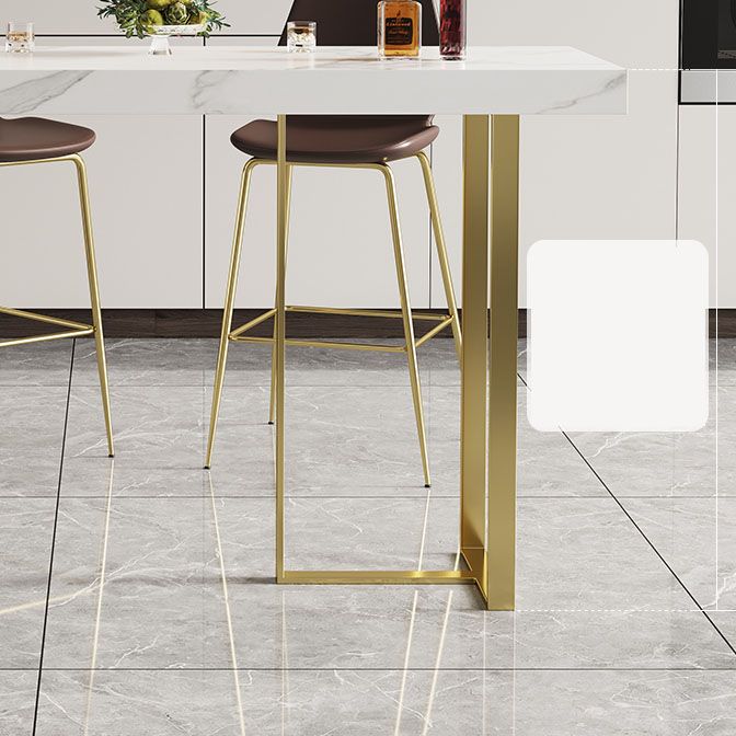 Glam Rectangular Pub Table Set 1/2/3 Pcs Stone Bar Table and Leather Bar Stools Clearhalo 'Bar Furniture' 'furn' 'furn_home_bar_bar_sets' 'Furniture' 'Home Bars & Bar Sets' 'home_bar_bar_sets' 'Kitchen & Dining Furniture' 1200x1200_03b7639b-312e-4fc1-b898-23cd86534309