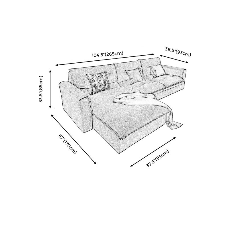 Modern Square Arm Sectional Gray Linen Sofa and Chaise for Apartment Clearhalo 'furn' 'furn_sectionals' 'Furniture' 'furniture_sectionals' 'kitchen' 'kitchen_sectionals' 'Living Room Furniture' 'Sectionals' 1200x1200_03b8f617-d9dc-4d7c-b951-a068abc1e9b0
