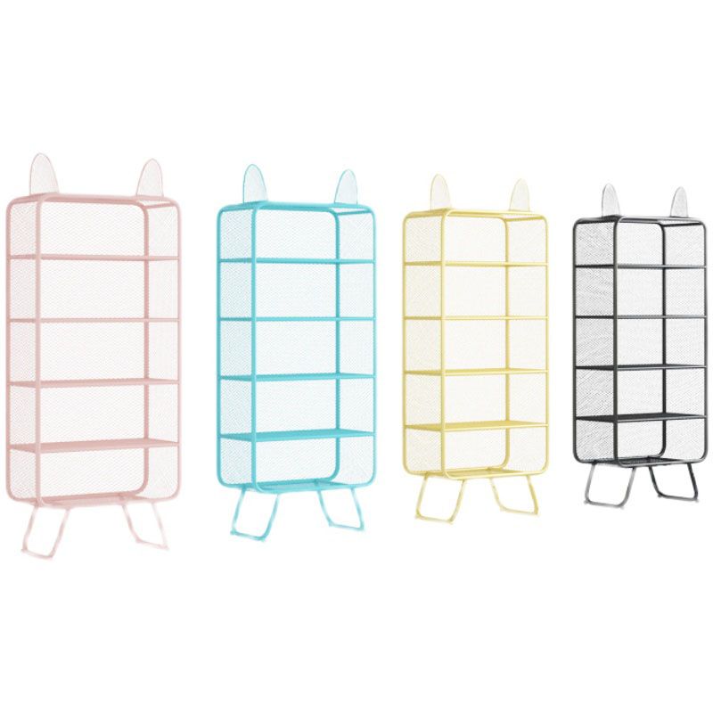 Modern Vertical Bookcase Metal Closed Storage Bookshelf for Bedroom , 31.5" W X 14" D