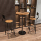 Industrial Armless Backrest Counter Stool Iron Bar Stool with Seat and Pedal