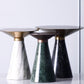 Glam Round Stainless Steel Side Table Fade-Resistant Pedestal Sofa End Table
