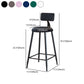 Modern Armless Backrest Counter Stool Iron Household Bar Stool with Velvet Cushion Clearhalo 'Bar Furniture' 'Bar Stools' 'bar_stools' 'furn' 'furn_bar_stools' 'furniture_bar_stools' 'Kitchen & Dining Furniture' 'kitchen&dining_furn' 'kitchen' 'kitchen_furn' Furniture' 1200x1200_03befb21-293b-483a-86a0-1996ce47c213