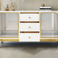Glam Sideboard Buffet Mirrored 3 Drawers and 2 Doors Cabinets Buffet Sideboard Clearhalo 'buffet_sideboard' 'Buffets & Sideboards' 'furn' 'furn_buffet_sideboard' 'Furniture' 'Kitchen & Dining Furniture' 1200x1200_03bf0dec-2460-4a93-a2c5-7f81c414668c