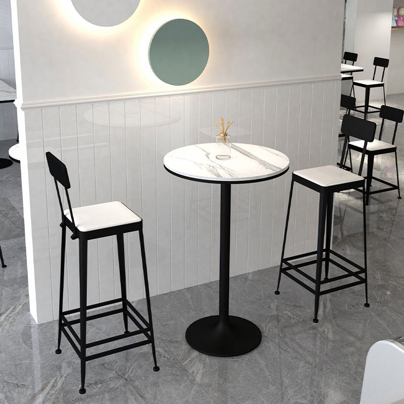 Contemporary Round Bar Dining Table Indoor Pedestal Bar Height Table 42-Inch Top Clearhalo 'Bar Furniture' 'Bar Tables' 'bar_tables' 'furn' 'furn_bar_tables' 'Furniture' 'furniture_bar_tables' 'Kitchen & Dining Furniture' 'kitchen&dining_furn' 'kitchen' 1200x1200_03bf201b-1f74-4b32-b8fe-23123e401b3d