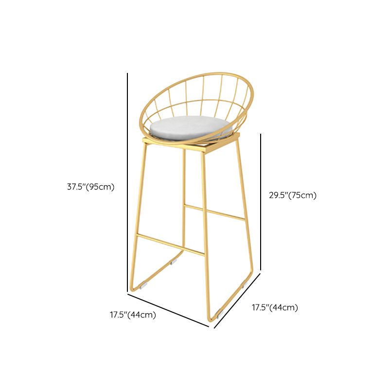 Glam Style Counter Stool Upholstered Round Bar Stool with Gold Frame Clearhalo 'Bar Furniture' 'Bar Stools' 'bar_stools' 'furn' 'furn_bar_stools' 'Furniture' 'Kitchen & Dining Furniture' 1200x1200_03bfa828-c8a3-4ddb-96a8-461b93f9f797