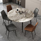 Round Sintered Stone Dining Table Modern Extendable Furniture  with 4 Legs in Matte Finish