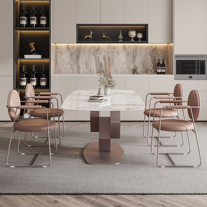 Glam Style Rectangle Sintered Stone Dining Set 1/4/5/7 Pieces Dining Set for Dining Areas Clearhalo 'Dining Room Sets' 'Dining Tables & Seating' 'dining_room_set' 'furn' 'furn_dining_room_set' 'Furniture' 'Kitchen & Dining Furniture' 1200x1200_03c203dc-ce44-41cd-8535-1ed4a4191b87