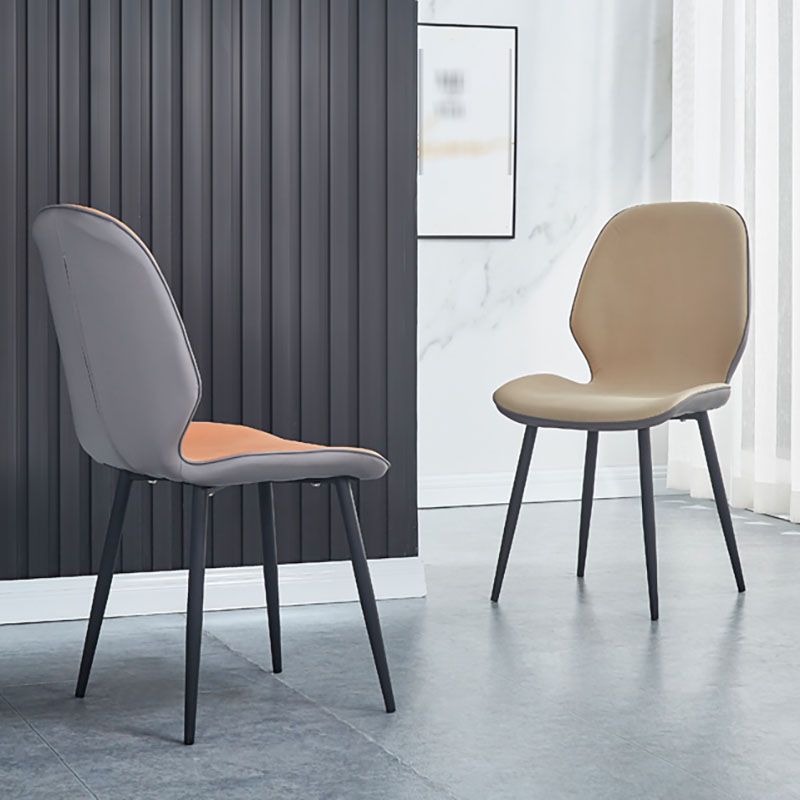 Industrial Style Faux Leather Dining Chairs Solid Back Chair for Kitchen Clearhalo ' kitchen&dining_furn' 'Dining Chairs' 'Dining Tables & Seating' 'dining_chair' 'furn' 'furn_dining_chair' 'Furniture' 'furniture_dining_chair' 'Kitchen & Dining Furniture' 'kitchen' 1200x1200_03c25dae-8f7e-4b96-947a-d9e5a91589d1