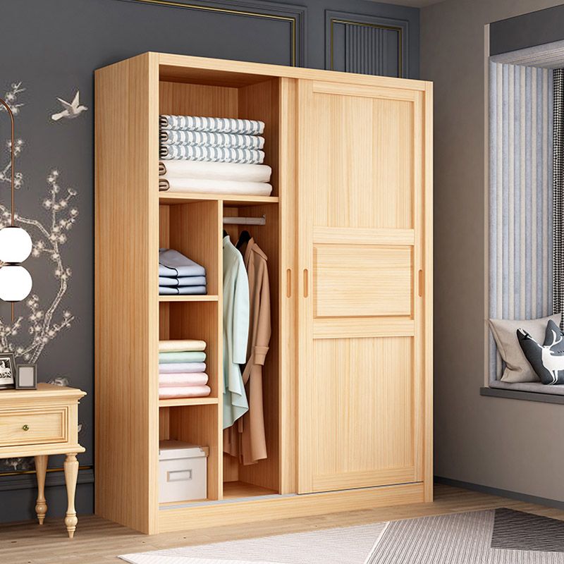 Modern Wardrobe Armoire Solid Wood Wardrobe Cabinet with Doors