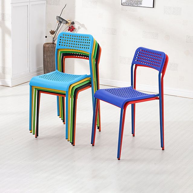 Contemporary Metal Dining Room Chairs Plastic Open Back Dining Side Armless Chair Clearhalo ' kitchen&dining_furn' 'Dining Chairs' 'Dining Tables & Seating' 'dining_chair' 'furn' 'furn_dining_chair' 'Furniture' 'furniture_dining_chair' 'Kitchen & Dining Furniture' 'kitchen' 1200x1200_03c4307a-c794-4adf-b758-37f44807f08f