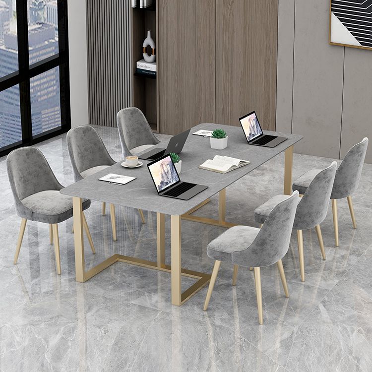 Mesa de reunión rectangular de la oficina en casa escritura de escritura fija de lujo