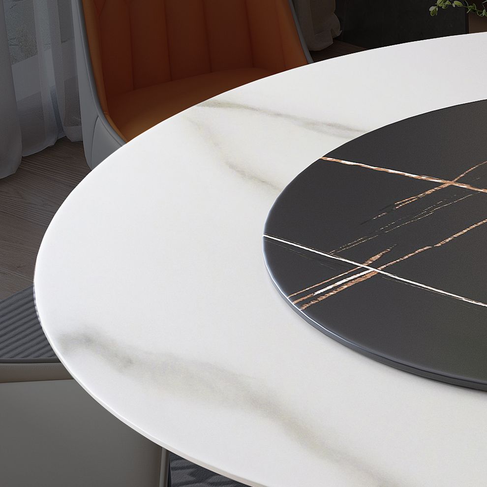 Contemporary Sintered Stone Round Dining Table Kitchen Standard Dining Table with Pedestal Base Clearhalo ' dining_table' 'Dining Tables & Seating' 'Dining Tables' 'furn' 'furn_dining_table' 'Furniture' 'furniture_dining_table' 'Kitchen & Dining Furniture' 'kitchen&dining_furn' 'kitchen' 'kitchen_dining_table' 1200x1200_03c5d4c3-ee85-4782-8dc2-2d2d896b590f