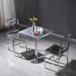 Industrial Dining Room Table Stainless Steel Table with Pedestal Table Clearhalo ' dining_table' 'Dining Tables & Seating' 'Dining Tables' 'furn' 'furn_dining_table' 'Furniture' 'furniture_dining_table' 'Kitchen & Dining Furniture' 'kitchen&dining_furn' 'kitchen' 'kitchen_dining_table' 1200x1200_03c6b7e2-4ce4-430f-819f-3d4d03f101b8
