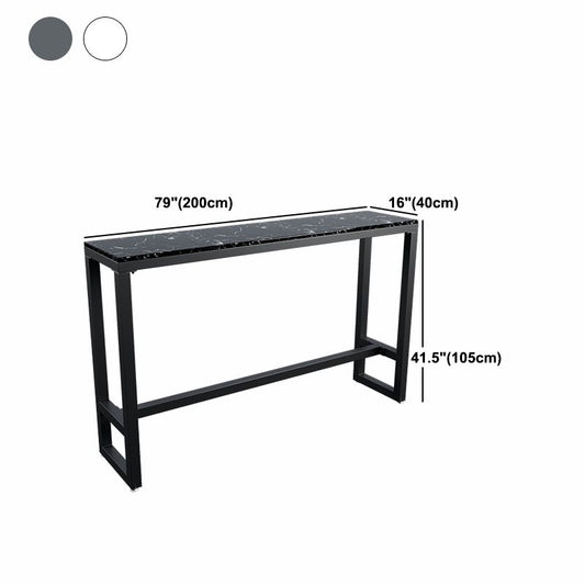Marble Indoor Counter-height Pub Table Rectangle Footrest Bar Dining Table Clearhalo 'Bar Furniture' 'Bar Tables' 'bar_tables' 'furn' 'furn_bar_tables' 'Furniture' 'furniture_bar_tables' 'Kitchen & Dining Furniture' 1200x1200_03c72409-ff09-4bae-9565-c0788bbdcf7e
