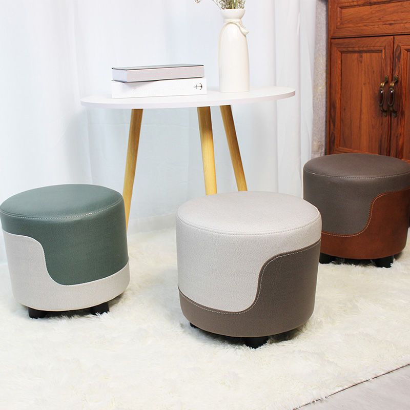 Popular Round Pouf Chair Contrast Color Cotton Water Resistant Footstool Ottoman Clearhalo 'furn' 'furn_ottomans_poufs' 'Furniture' 'Living Room Furniture' 'Ottomans & Poufs' 'ottomans_poufs' 1200x1200_03c742e4-5c23-4f91-88a1-fdd6ad979d5f