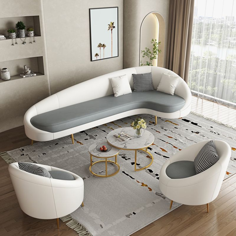Contemporary Sloped Arm Curved Sofa Sewn Pillow Back Sofa for Living Room, Apartment Clearhalo 'furn' 'furn_sofas' 'Furniture' 'Living Room Furniture' 'Sofa' 'sofas' 1200x1200_03c8f7eb-22cb-48b4-a580-b2e3a626df52