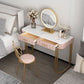 Glam 29.5" High Marble Vanity Dressing Table in Pink with Drawers