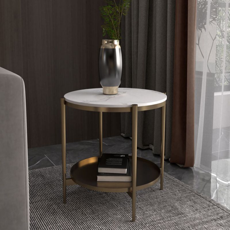 Modernistic 4 gambe rotonde a doppio livello di soggiorno tavolino