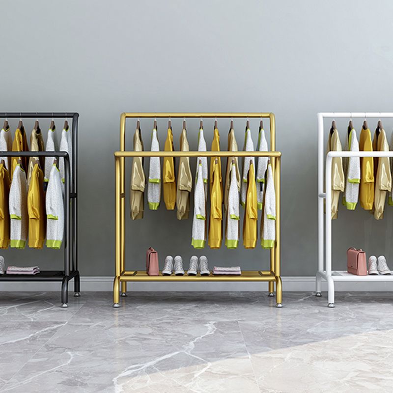 Glam Entry Hall Tree Metal 3 Hanging Rails and Lower Shelf Hall Stand Clearhalo 'Entry & Mudroom Furniture' 'furn' 'furn_hall_tree_coat_racks' 'Furniture' 'Hall Trees & Coat Racks' 'hall_tree_coat_racks' 1200x1200_03caefd3-5a52-45cd-b1f9-ceec873a1d71