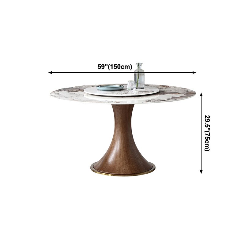 Modern Sintered Stone Dining Table Round Table with Wooden Pedestal for Restaurant Clearhalo ' dining_table' 'Dining Tables & Seating' 'Dining Tables' 'furn' 'furn_dining_table' 'Furniture' 'furniture_dining_table' 'Kitchen & Dining Furniture' 'kitchen&dining_furn' 'kitchen' 'kitchen_dining_table' 1200x1200_03cdbe7f-acb1-432a-8106-ebf932c2bda1