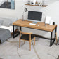 Industrial Metal Sled Office Desk Brown Home Writing Desk with Metal Legs Clearhalo 'furn' 'furn_office_desk' 'Furniture' 'Office Desks' 'Office Furniture' 'office_desk' 1200x1200_03cff563-1799-4e07-bc30-b87ee4f13708