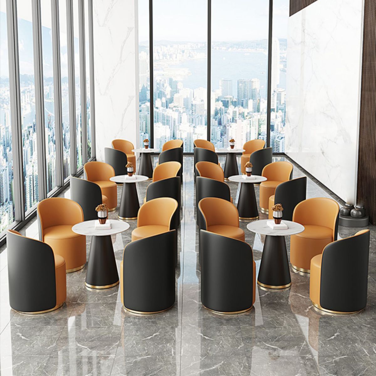 Moderne stijl gesinterde stenen dinerset rond 1/3/5 stukken eetgelegenheid set voor thuisgebruik