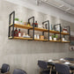 Wall Mounted Storage Bookshelf Industrial Floating Bookcase with Rectangle Shelves