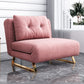 Glam Style Sled Convertible Chair Tufted Back Armless Chair in Pink Clearhalo 'Accent Chairs' 'accent_chairs' 'Chairs & Seating' 'furn' 'furn_accent_chairs' 'Furniture' 'Living Room Furniture' 1200x1200_03d1821a-93c8-47c9-a50d-5d2a2e1b326b