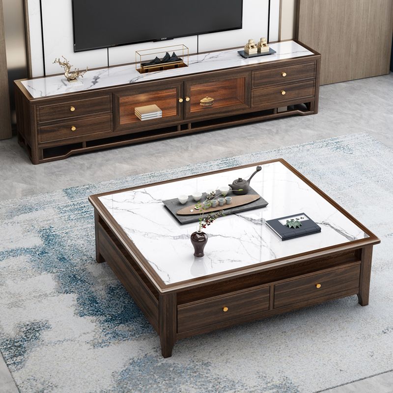 Glam TV Media Stand Tiroirs inclus TV Media Console avec pour le salon