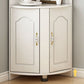 Wooden Modern Accent Cabinet Triangle Storage Cabinet with 2 Doors