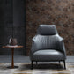 Leather Lounge Chair Solid Color Arms Included Chair with Black Legs
