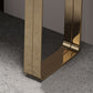 Rectangle Shape Contemporary Console Table Stone Sofa Table in Gold for Hall Clearhalo 'Console Tables' 'console_tables' 'Entry & Mudroom Furniture' 'furn' 'furn_console_tables' 'Furniture' 1200x1200_03d3a49b-f335-45f2-9e3f-f70198f97bd0