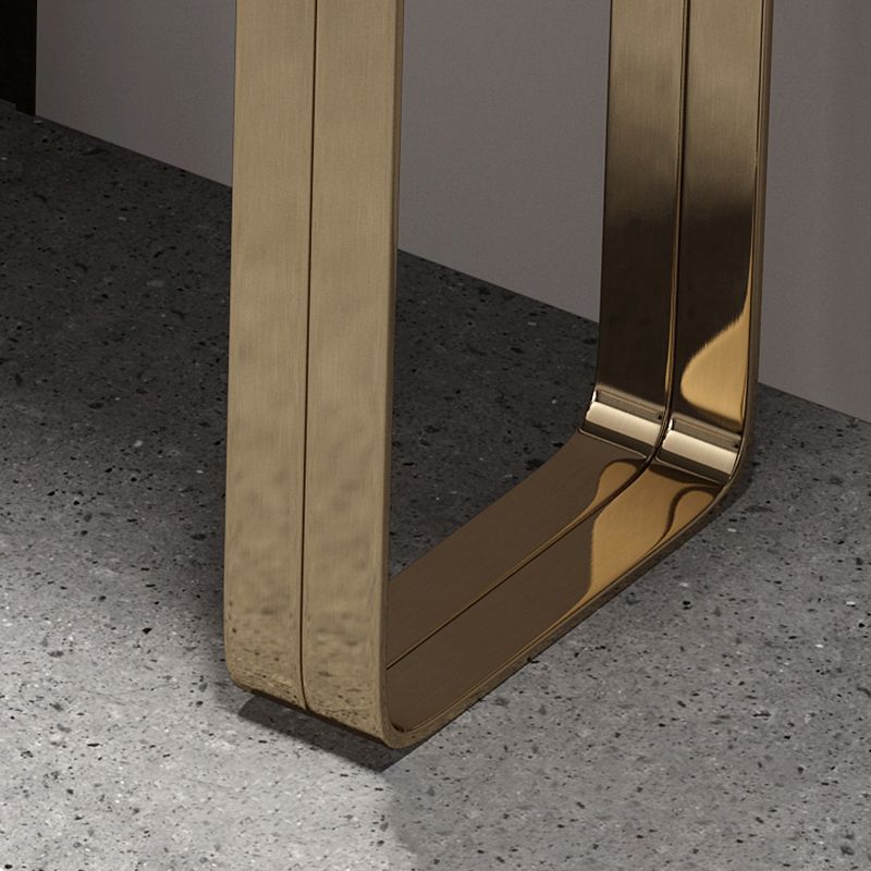 Rectangle Shape Contemporary Console Table Stone Sofa Table in Gold for Hall Clearhalo 'Console Tables' 'console_tables' 'Entry & Mudroom Furniture' 'furn' 'furn_console_tables' 'Furniture' 1200x1200_03d3a49b-f335-45f2-9e3f-f70198f97bd0