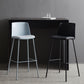 Taburete de bar de cuero de PU de estilo moderno, taburete de bar con asiento cuadrado y patas de metal