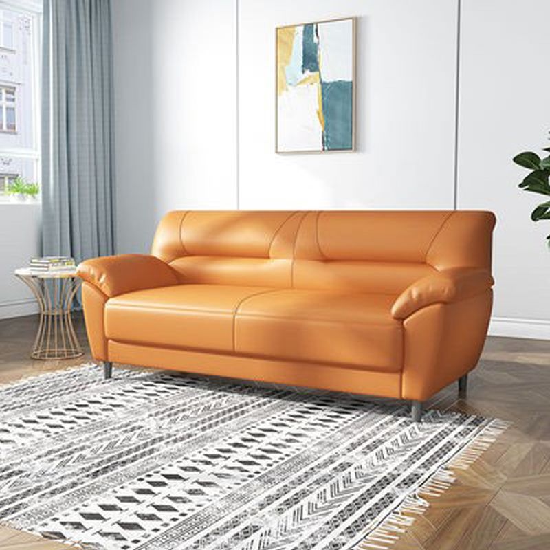 Leather Modern 3-seat Pillow Top Arm Sofa 70.87"/55.12" W Sewn Pillow Back Sofa Clearhalo 'furn' 'furn_sofas' 'Furniture' 'furniture_sofas' 'kitchen' 'kitchen_sofas' 'Living Room Furniture' 'Sofa' 'sofas' 1200x1200_03d4cdab-30db-4a25-b7fe-26e3b9a77b9c