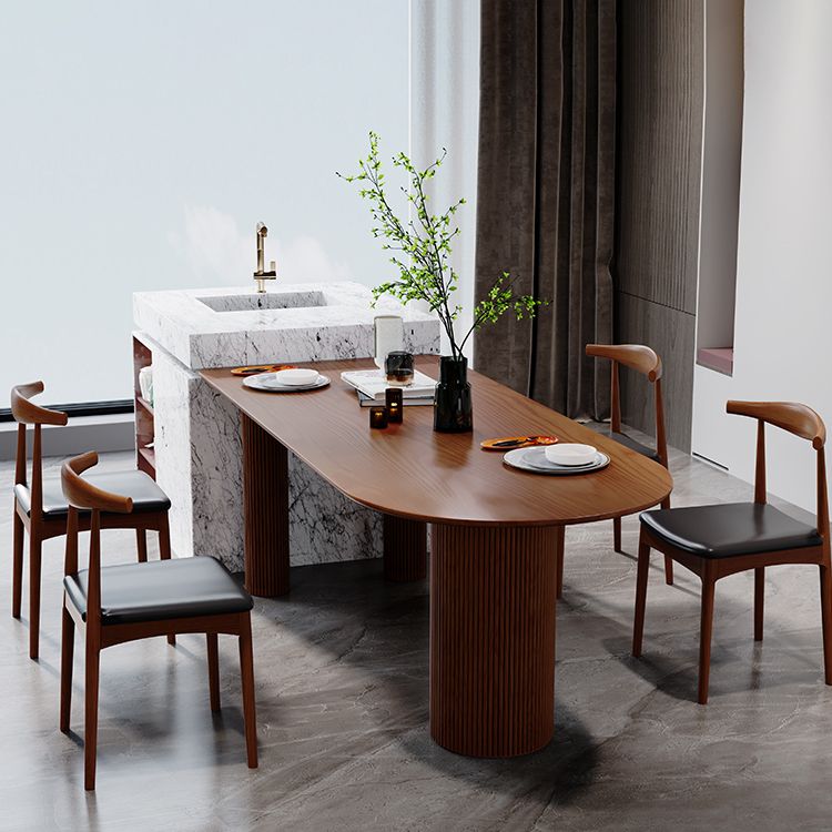 Contemporary Dining Table Ash Solid Wood Table with 3 Legs for Dining Room Clearhalo ' dining_table' 'Dining Tables & Seating' 'Dining Tables' 'Furniture' 'furniture_dining_table' 'Kitchen & Dining Furniture' 'kitchen&dining_furn' 'kitchen' 'kitchen_dining_table' 1200x1200_03d4d372-daae-4d3b-af5c-1ffbccdc6be1
