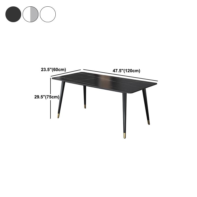 Mesa de comedor rectangular mesa de comedor de piedra con base de hierro