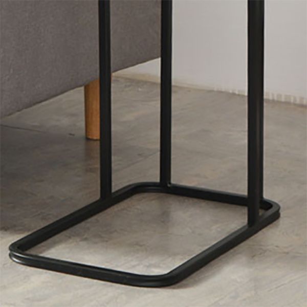 Mid-century Modern Rectangle Top End Table 22.8" Tall Metal C Side Table